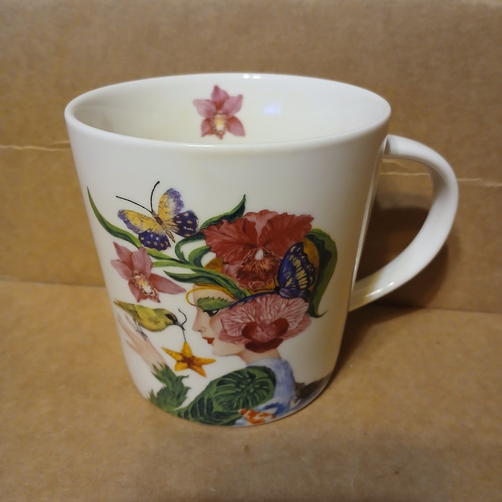 Ron Tanovitz Coffee Cup Mug White Flower Girl Buttermilk Bird Eloquent